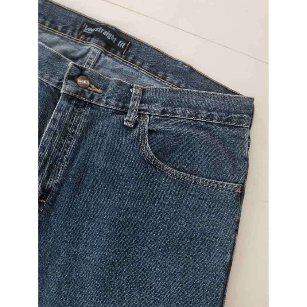 Lee Dungarees Straight Fit Men's Size W38 X L34 Quartz Denim Blue Jeans Cotton - Picture 12 of 12
